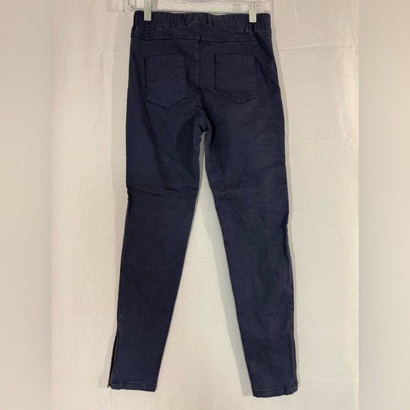 Umgee Navy Blue‎ Moto Jeggings M | Elastic Waist Stretch Pants Zip Hem Boho - Picture 4 of 10